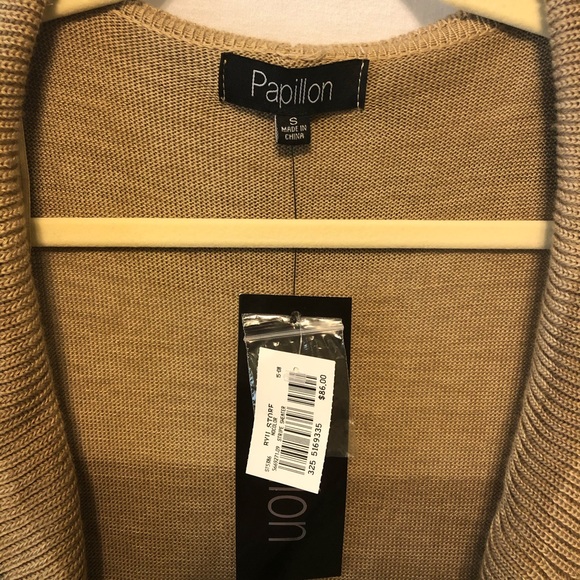 NWT Papillon Striped Ruffle Shawl Collar Cardigan - Picture 5 of 8